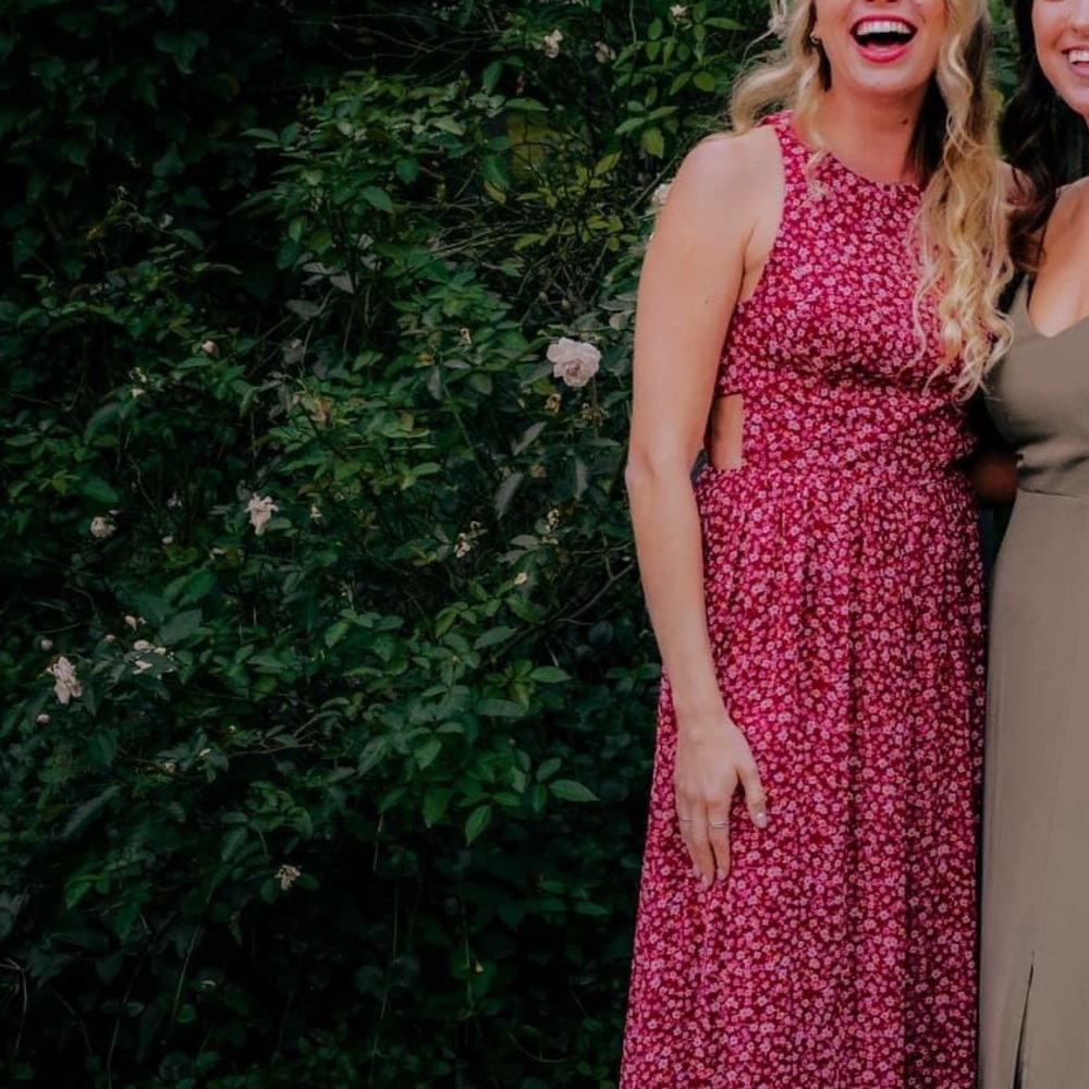 Floral Maxi Dress with Cutouts